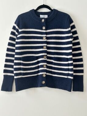 La Ligne Marin Striped Wool & Cashmere Cardigan
